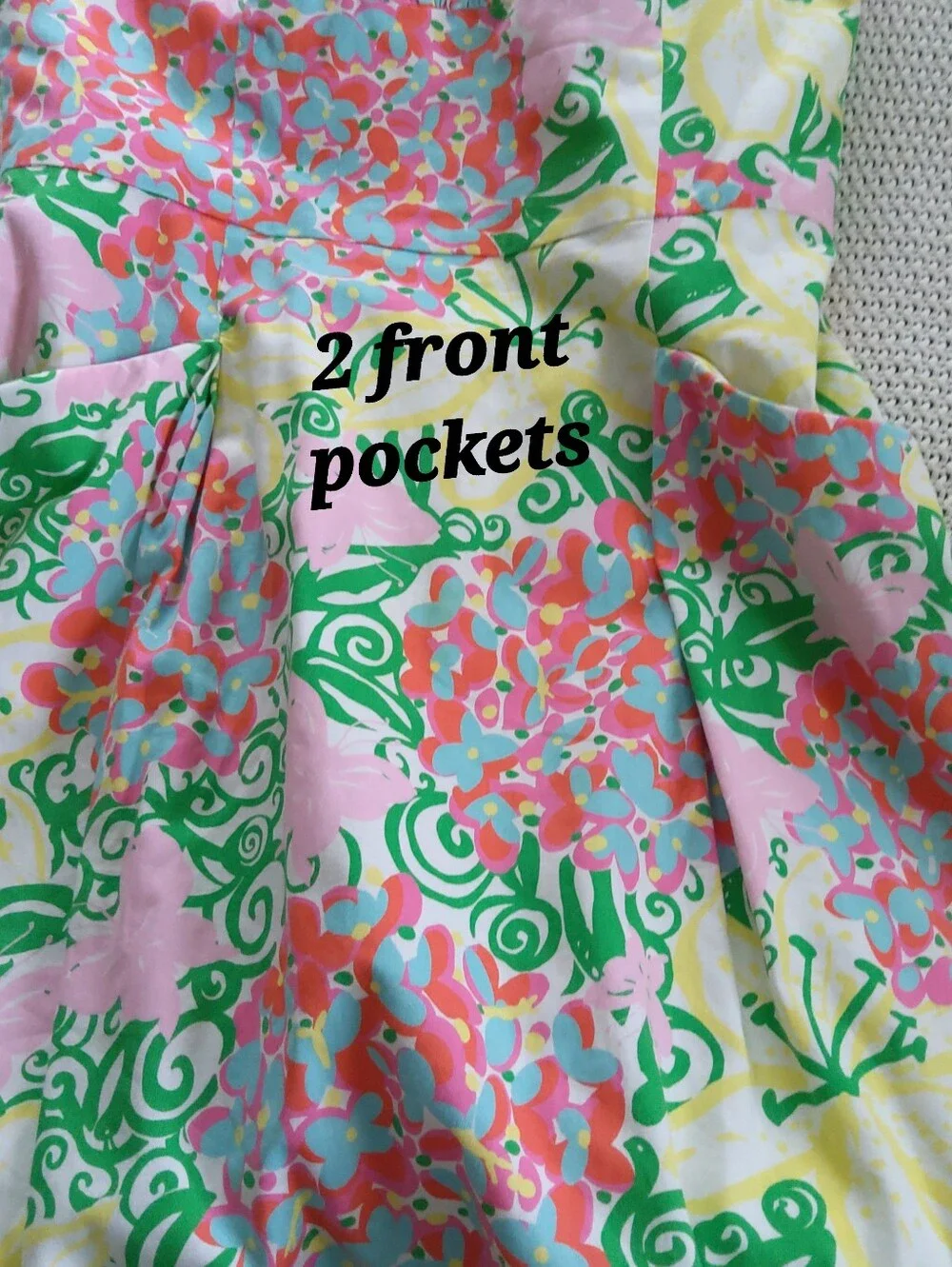Lilly Pulitzer Blossom Pink, Green Strapless Dress Size 10 - Picture 5 of 7